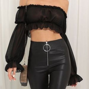 Off the shoulder black top
